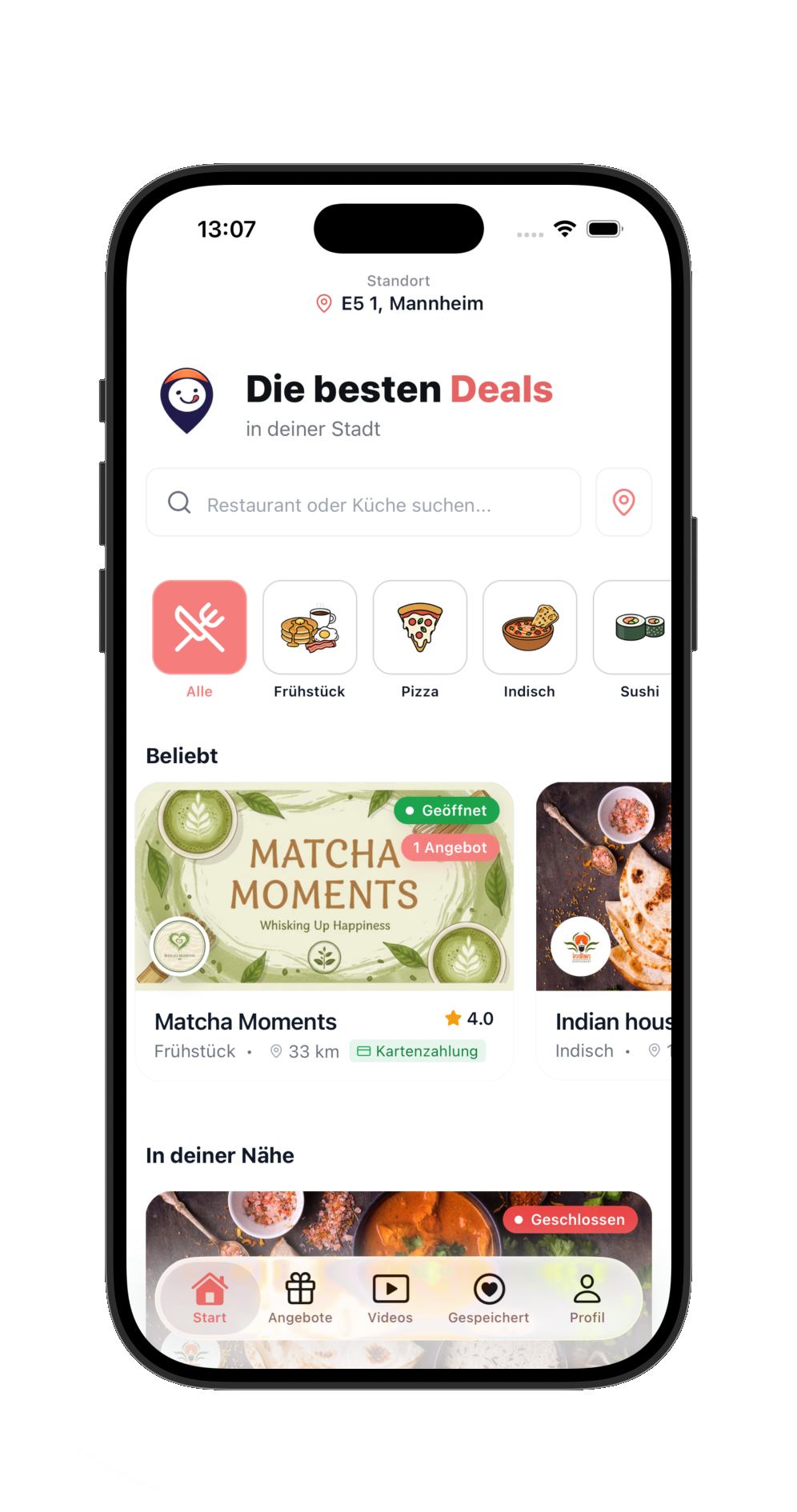 GoTasty auf dem Smartphone: Deals und Startseite